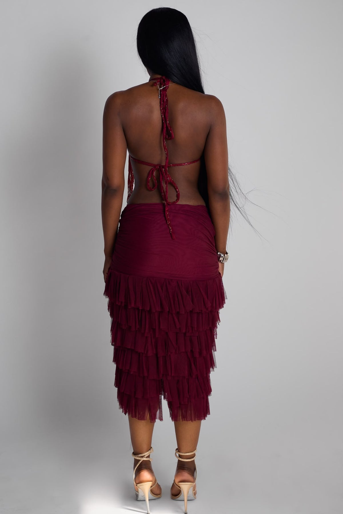 Vera Midi Skirt - Cherry Red